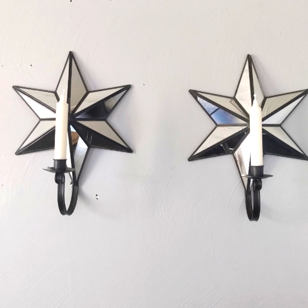 Star Mirror wall Candleholders set